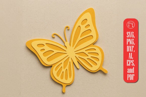 3D Butterfly Paper Cut SVG