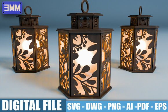 3D Floral Lantern Laser Cut Files: Elevating Decor with Precision and Nature