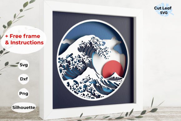 3D Great Wave Shadow Box, 3D Ocean