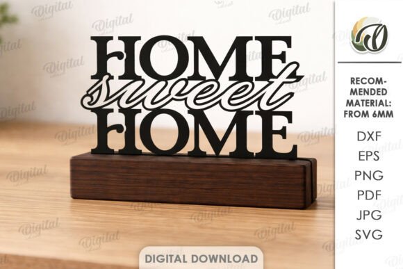 3D Home Decor Sign Laser Cut: Digital Design Assets