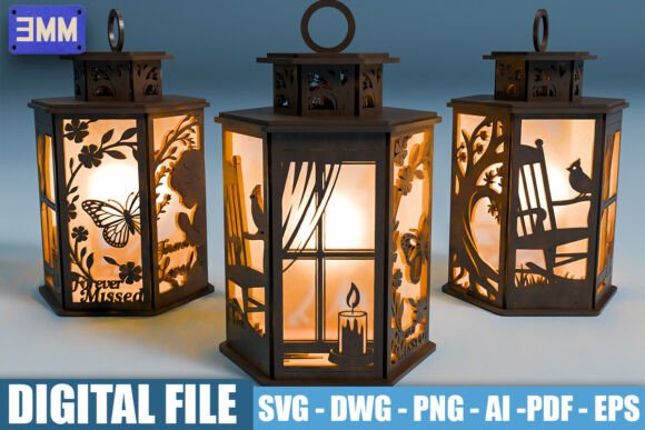 3D Memorial Lantern Laser Cut Files