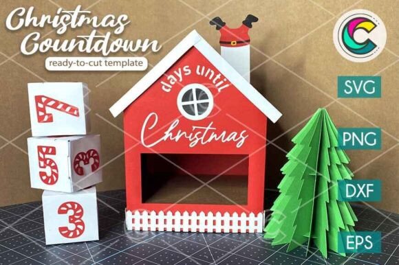 3D Paper Christmas Countdown SVG