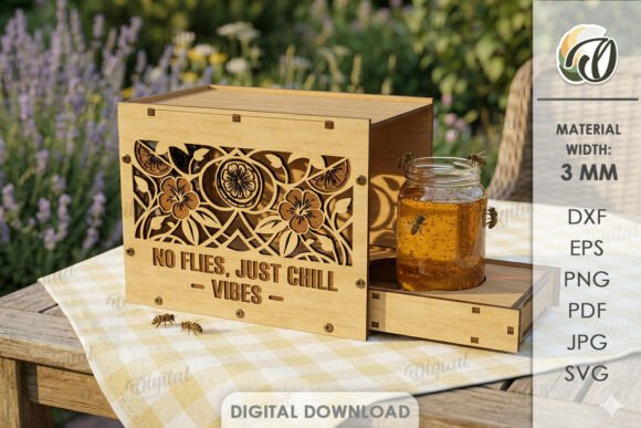 3D Summer Fruit Fly Trap Box Laser Cut