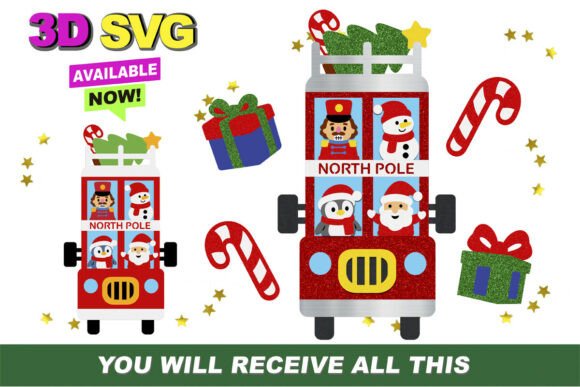 Christmas Bus 3D SVG: A Versatile Holiday Design
