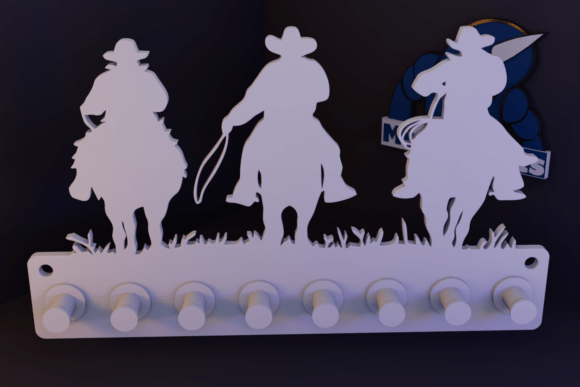Cowboys Keyring STL 3D Model for 3D Printing