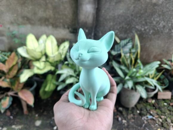 Cute Cat 3D Print Model: A Perfect Desk Companion