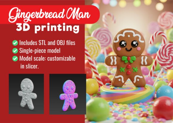 Cute Gingerbread Man 3D Print