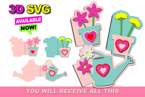 Gardening Gifts for Mom Card 3D SVG