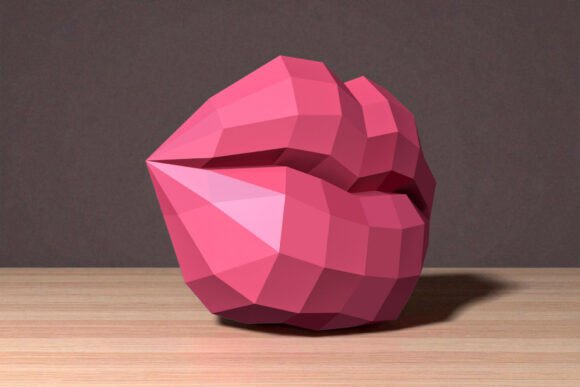 Lips Wall Art - 3d Papercraft