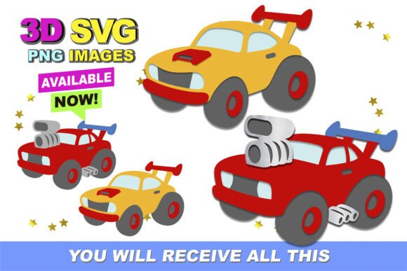 Muscle Cars Elements 3D SVG