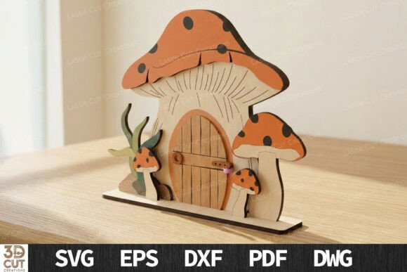Mushroom Fairy House 3D SVG
