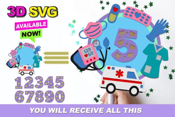 Nurse Cake Topper 3D SVG: Elevate Your Healthcare Celebrations with Instant Digital Downloads