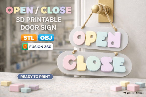 Open Close 3D Door Sign