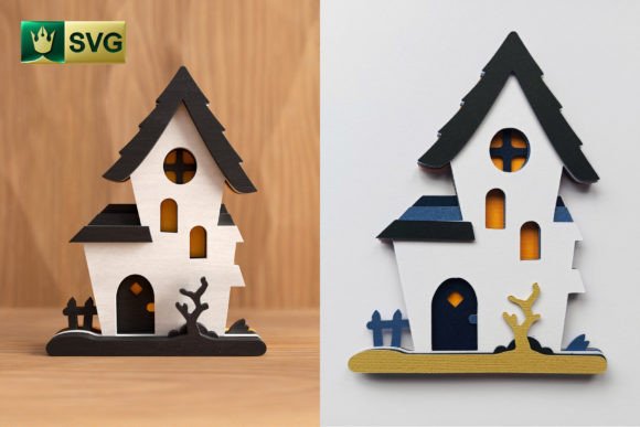 Transform Your Craft Space with the Cute Halloween House V3 3D Layered SVG