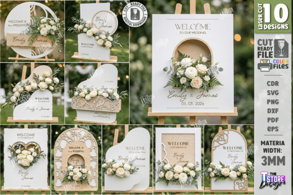 Transforming Event Spaces with the 3D Floral Wedding Welcome Signs Bundle