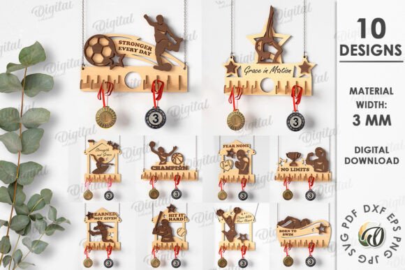 Unlock Creative Potential with the 3D Medal Holders Bundle Laser Cut